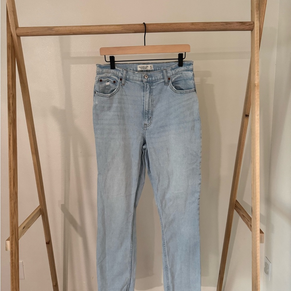 Abercrombie 90s slim straight ultra high rise curve love jeans